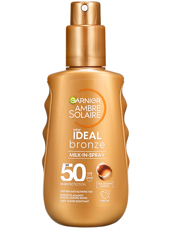 Ambre Solaire Ideal Bronze opalovací tělové mléko ve spreji SPF 50